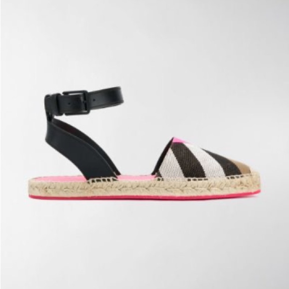 Burberry Nova Check & Neon Espadrilles 37